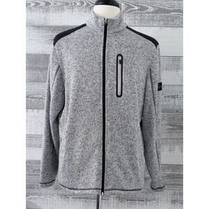 Greg Norman Tasso Ella Rapidwarm Gray/Black Full Zip Fleece Jacket Men's Sz. XL